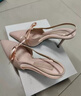 CHARLES&KEITH缎面蝴蝶结尖头高跟凉鞋女生日礼物新年礼物送女友CK1-60361556 Light Pink浅粉色 36 实拍图