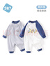 舒贝怡2件装婴儿衣服满月新生儿连体衣周岁宝宝爬服春秋款哈衣藏青66 实拍图