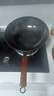 阎铁匠章丘炒锅铁锅 炒菜锅无涂层家用不易粘锅圆底轻便炒勺锻打已开锅 34cm黑锅镜面木把款4-6人D 34cm 圆底炒锅 实拍图