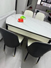 丰舍 餐桌 岩板实木餐桌椅组合现代简约家用小户型餐台可伸缩折叠饭桌 1.35米黑白色【雪山白岩板】 一桌六椅 实拍图