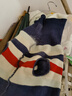 迪普尔 狗狗衣服狗衣服猫衣服宠物冬天中型犬大型犬狗狗毛衣大狗冬季* 条纹藏青-24寸（适合35-50斤） * 实拍图