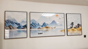 诗六艺家饰客厅装饰画北欧现代简约沙发背景墙挂画三联画大气轻奢壁画晶瓷画 背靠金山（铝合金外框） 镶钻画左右60*80+中间120*80亮面 实拍图