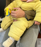 迷你巴拉【迷你小蛋仔】儿童连体羽绒服男女童宝宝冬日保暖萌趣外套新款 蜜糖黄 【白鸭绒-1000+清洁度】 90 CM -充绒量68.8g 实拍图