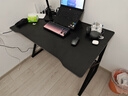 甄严选电脑桌台式电竞桌椅套装组合桌子办公家用桌学习桌书房书桌写字桌 【黑架+黑碳纤纹面】单桌120*70 实拍图