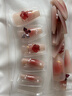 美甲贴片穿戴甲指甲贴中长款新娘显白可拆卸学生短款重复使用成品 酒红山茶花 24片 【中长】 实拍图