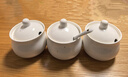 万松堂 创意陶瓷调味罐韩式调味盒瓶调料罐盒瓶盐罐三件套装厨房用品 纯白E款 实拍图