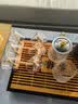 瓷牌茗茶具（cipaiming teaset） 透明玻璃茶具整套套装家用功夫茶壶茶杯会客泡茶器 金盖雅致六彩杯8件+杯架+小长方 实拍图