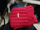 百搭韩版针织毛线红色围巾女2024圣诞冬季高级感新年礼物情侣围脖 针织围巾-酒红色-1个装-保暖 1 实拍图