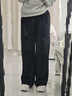 UR2025秋季新款女装休闲简约基础百搭松紧腰阔腿裤UYB650003 正黑 XS 实拍图