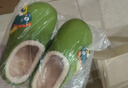 儿童棉拖鞋秋冬爆款加绒保暖毛毛鞋男女童防滑室内居家棉鞋 墨绿色 26.5 内长16.5cm 实拍图