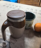 华明富光304不锈钢全自动搅拌杯内胆充电咖啡杯电动杯子懒人水杯 咖啡色充电款380mI 实拍图