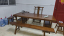 赣荣实木原木大板茶桌椅组合一桌五椅新中式简约茶几办公室家用泡茶台 抽屉款干泡大板1官帽椅1长2短凳 2米新中式四抽屉款 实拍图