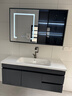 恋派浴室柜 陶瓷一体盆卫生间洗脸盆柜组合悬挂式洗漱台智能洗手盆柜 智能镜柜】珠光灰+陶瓷盆 120cm 实拍图
