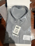 春夏长袖条纹衬衫男士素色衬衣商务休闲中年青年 蓝色粗条长袖 【718】 2XL (41) 【建议126斤-140斤】 实拍图