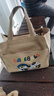 高颜值帆布手提包宝妈外出简约小巧立体拎包通勤加厚上班便当饭袋 棒球狗-卡其色 实拍图