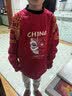 真维斯儿童卫衣加绒拜年服男女童马年冬季新款红色新年衣服保暖冬装 红 J双面狮 150 实拍图