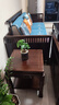 内吉姆 中式沙发边几实木小茶几边桌仿古简约阳台茶台鱼缸小方桌 长50宽50高58CM 黑胡桃色 实拍图