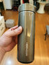 希诺（heenoor）保温杯大容量带滤网泡茶水杯男士商务办公家用车载杯子送生日礼物 中闪银灰-带滤网 专柜款7601-420ml-大小适中 实拍图