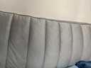 新款绒料加厚夹棉床头靠垫现代简约床头罩纯色绗缝布艺床头套全包 荷兰绒【线条款-浅灰】特厚夹棉 适用床头长1.9米【高度65cm内】 实拍图