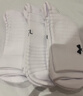 安德玛（Under Armour）篮球袜子 运动袜男女 跑步羽毛球防臭袜中筒棉袜 白色XL码三双装 实拍图