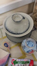 金镶玉盖碗茶具 大号青花陶瓷手绘简约不烫手三才蓝语盖碗 实拍图