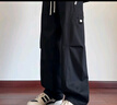 顶峰保罗（Dingfengbaoluo）纯棉工装裤男复古百搭美式休闲痞帅弯刀阔腿长裤子ZX02黑色3XL 实拍图
