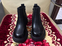 达芙妮英伦风小短靴女高跟加绒厚底粗跟女靴马丁靴4623607022 黑色 38 实拍图