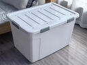 适聆加厚收纳箱大容量超大家用衣服玩具整理箱车用后备箱塑料周转箱子 梨花白【多卡扣密封-超大容量】 新款特大号-四卡扣四滑轮【51*36*28CM】 实拍图