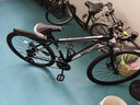 EG7山地自行车成人学生变速越野单车双减震赛车26寸青少年男女 辐条【加厚车轮-加厚车架】黑白 26寸21速【适合：160-180CM】 实拍图