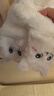 黛米安妮莎手套女冬季可爱毛绒绒小猫咪少女风韩版百搭学生露指手套两用秋冬天加厚保暖卡通翻盖半指手套 猫咪白色 翻盖款 实拍图