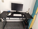 皆客电脑桌台式电竞桌子双人游戏桌椅家用办公桌书桌工作台学习写字桌 破价福利-【黑碳纤维+黑架】-140*60 实拍图