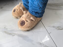 卡皮巴拉冬季儿童包跟棉鞋保暖居家毛毛EVA底防滑中小童宝宝棉拖 升级版环保材质浅咖色 12 32/33鞋内长19.5适合脚长18.5 实拍图