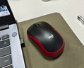 罗技（Logitech）M185鼠标 无线鼠标 办公鼠标 对称鼠标 黑色红边 带无线2.4G接收器 实拍图