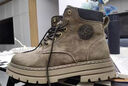 苏系男士马丁靴男款2025秋冬季新款透气高帮工装男靴英伦风真皮雪地靴 卡其色【二层猪皮高品质】 40 男码（尺码偏大建议小一码） 实拍图