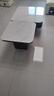 硕凡意式高级轻奢岩板正方形现代小户型茶几家用客厅黑色极简简约组合 双抽屉款-鱼肚白岩板【80+60】cm 实拍图