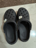 名创优品（MINISO）洞洞鞋男女夏季外穿凉鞋防滑厚底踩屎感包头凉拖鞋 黑色+海洋星星 实拍图