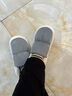 洁丽雅防水棉拖鞋男士秋冬季室内居家防滑保暖厚底踩屎感加绒全包棉鞋女 灰色【防水羽绒布，耐赃易清洗】 42-43 (适合41-42) 实拍图