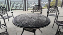 紫叶（ziye） 户外桌椅 庭院铸铝桌椅 花园阳台室外组合 休闲餐桌铁艺烧烤桌椅 升级款【D90圆桌+4椅】配坐垫 实拍图
