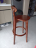 丘林瑟北欧实木吧台椅子家用现代简约高脚椅靠背吧台凳高脚凳前台酒吧椅 71坐高棕色架全木款 实拍图
