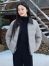 坦博尔轻薄羽绒服女短款翻领宽松舒适衬衫式女士外套330226D 夏云灰165 实拍图