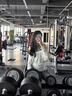 鹿亦萌大U领普拉提训练运动罩衫女遮屁股慵懒宽松蝙蝠袖长袖瑜伽服上衣 白麻灰 XL 实拍图