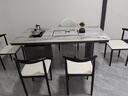 亿品天城轻奢简约现代岩板茶桌椅组合阳台烧水壶一体办公室石板小茶台茶几 1.6米单桌+1轻奢椅+4牛角椅 【材质升级+包送货+包安装】 实拍图