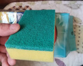 美丽雅洗碗海绵擦8片装金刚砂百洁布厨房抹布刷碗锅去油双面抗菌吸水 实拍图
