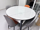惠寻 京东自有品牌 现代简约岩板餐桌椅组合小户型可伸缩餐桌家用饭桌 【升级四轨】亮光雪山白/黑白框架-加厚皮椅 1.35米 一桌六椅 实拍图
