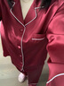 金三塔真丝睡衣女100%桑蚕丝外穿丝滑亲肤两件套睡裤居家服礼物 [鸿运]19姆米焦糖红 L 实拍图