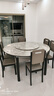 初屋 餐桌 岩板餐桌椅组合现代简约伸缩折叠圆桌家用小户型实木饭桌子 黑灰色-意大利灰岩板-实木椅 1.5m 一桌八椅 实拍图