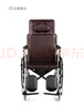 鱼跃(yuwell)手动轮椅车H059B老人半躺护理型带坐便椅餐板钢管可折叠 实拍图