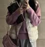 优衣库男女装souffle yarn舒芙蕾圆领针织衫毛衣毛衫479235 72 蓝紫色 S /165/84A 实拍图