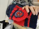 迪士尼儿童手套冬保暖五指加厚半指针织毛线宝宝男童手套HM70121红色 实拍图