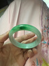 缅甸高档翡翠手镯冰种玉手镯浅绿飘花玉镯子女款正品真玉镯送礼物 53号 实拍图